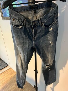 Banana Republic Relaxed Fit Distressed Blue Jeans